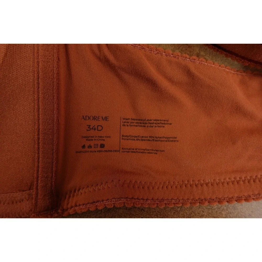 Adore Me Womens Size 34D Brown Johanna Wireless Contour Demi Bra‎ NWT